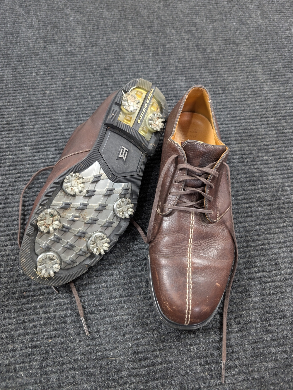 Nike Brown Leather Men's Golf Spiked Shoes